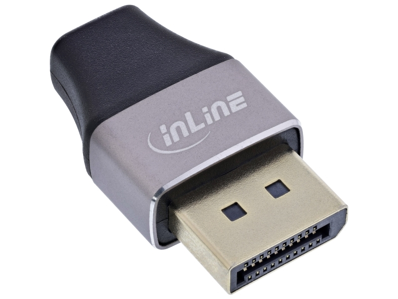 Inline 17291B, Displayport, Mini Displayport, Sort, Grå