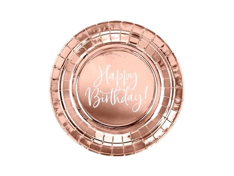 Rose Gold Happy Birthday Paptallerkner