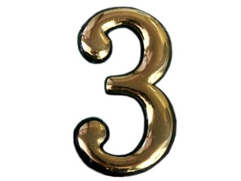 Okko Door Numbergold 3 Plastm