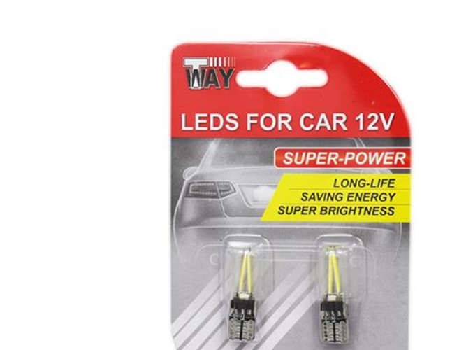 T-Way Car Bulb Led. Filament T10 White. 2Pcs