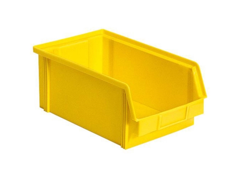 BRB Lagertechnik 974336 Opbevaringskasser Levnedsmiddelegnet (L x B x H) 350 x 200 x 145 mm Gul 12 stk