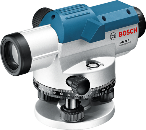 Bosch Gol 26 G + Gr 500 + Bt 160, 100 M, 1,6 Mm/M, 360°, Horizontal, Bezugspegel, Schwarz, Blau, Silber