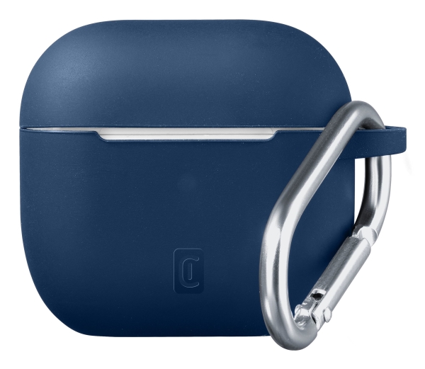 Cellularline Bounce - Airpods 3 Schutzhülle Für Airpods Aus Soft-Touch-Silikon Mit Haken, Hülle, Blau, Apple, Airpods 3, Silikon, 37 G