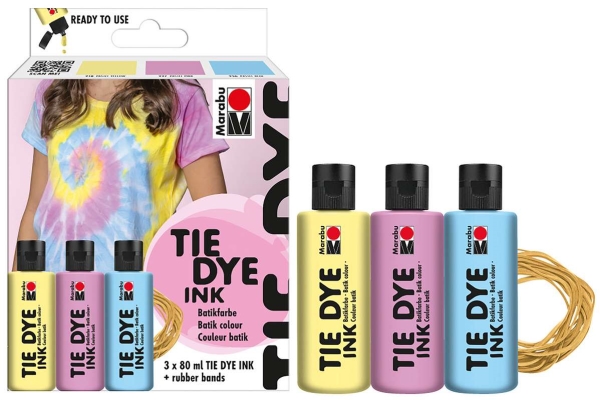 Tie dye-bläckset 3x80ml, pastellfärgad | Skola & Hobby - Konstmaterial - Textilfärger | GameStuff