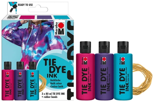 Tie dye-bläckset 3x80ml, trend | Skola & Hobby - Konstmaterial - Textilfärger | GameStuff
