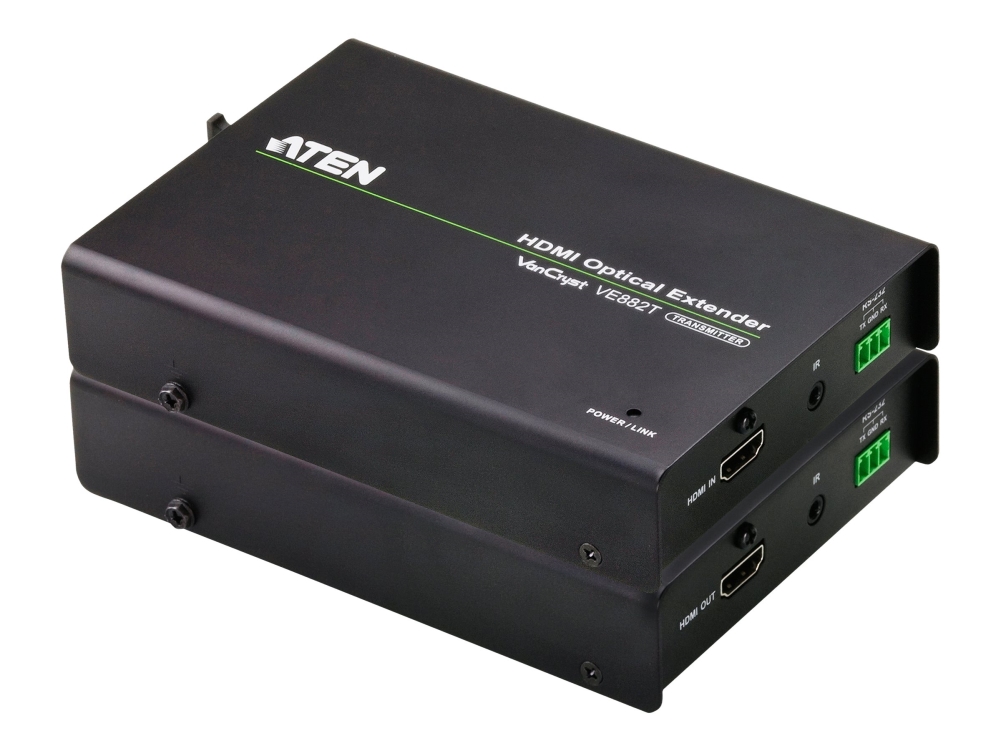 Aten Vancryst Ve882 Hdmi Optical Extender Transmitter And Receiver Units - Video/Audio/Infrarød/Seriel Forlænger - Hdmi - Op Til 600 M - 1310 Nm / 15