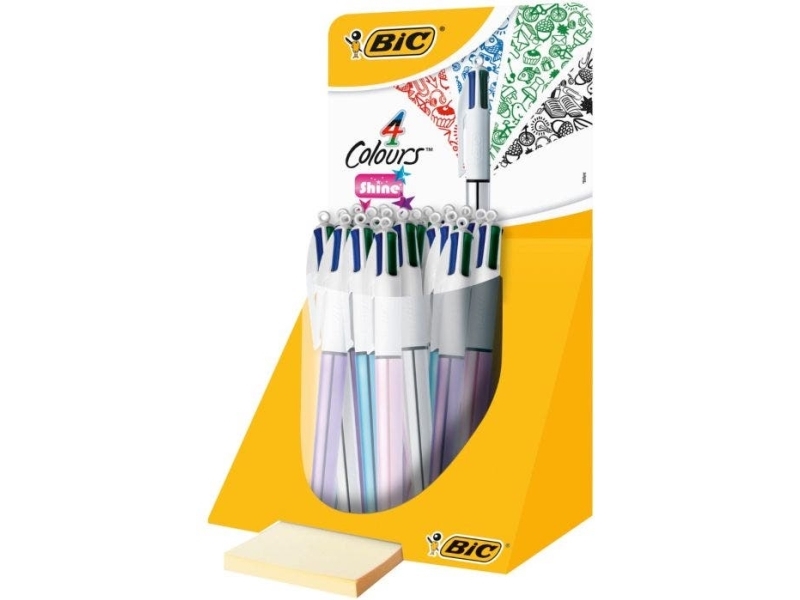 Bic 4 Colours Shine, Flerfarvet, 20 Stk, Mellem