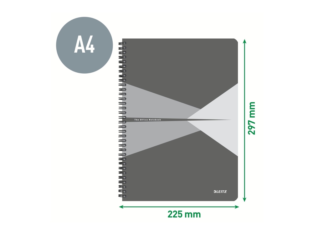 Leitz Office notesblok A4 linjeret, wireindbundet med karton omslag Assorteret - (5 stk.)