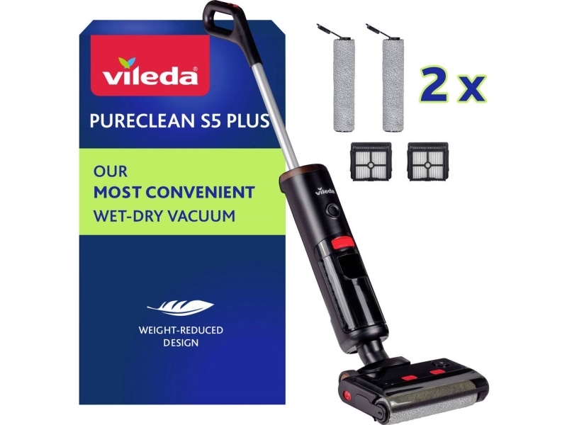Vileda Pureclean S5 Plus Kabelloser Nass-Trockensauger Bk (178236)