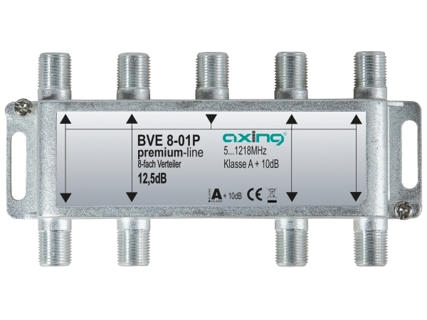 Axing Bve 8-01P, Kabelfordeler, 5 - 1218 Mhz, Metallic, Hanstik, A+, 10 Stk