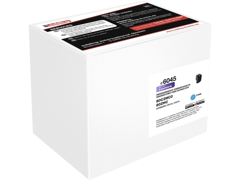 Edding Tonerkassette Erstatter Lexmark 80C2hc0 / 802Hc Cyan 3000 Sider Edd-6045