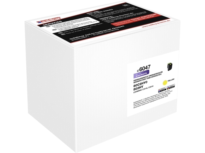 Edding Tonerkassette Erstatter Lexmark 80C2hy0 / 802Hy Gul 3000 Sider Edd-6047