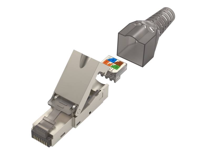 Hama 00300027, Cat6a, Rj-45, Grau, Silber