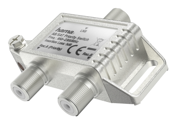Hama 00305124, Kabelsplitter, 75 Ohm, Silber, Metall, Weiblich/Weiblich, 1 Stück(E)