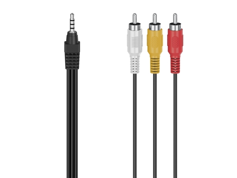 Hama 00305016, 3.5Mm, Hanstik, 3 X Rca, Hanstik, 1,5 M, Sort