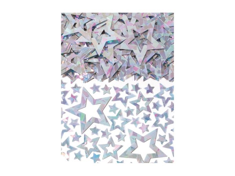 Holografisches Silbernes Stern-Konfetti