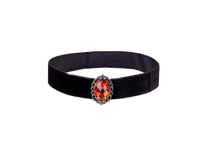 Gothic-Halsband Mit Rotem Stein