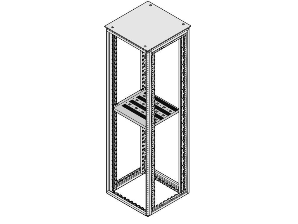 Schroff 19'''' Stationary Shelf, 1 U, Full Depth, 75 Kg