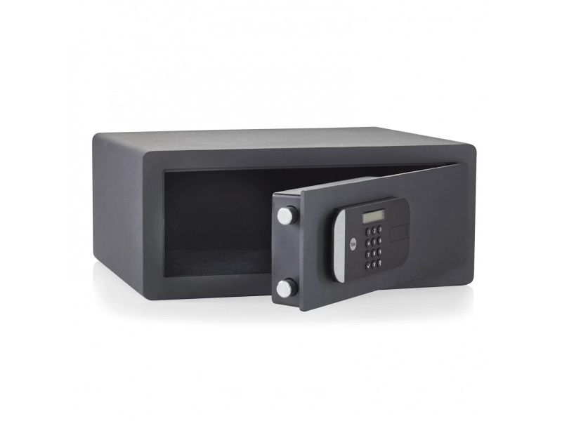 Yale YLFM/200/EG1, Bærbar pengeskab, Sort, Kode, Fingeraftrykslæser, Nøgle, 24,8 L, Gulv/væg, 200 mm