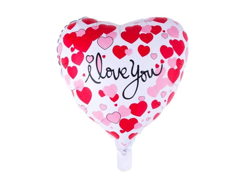 Folieballon Hjerte, I Love You