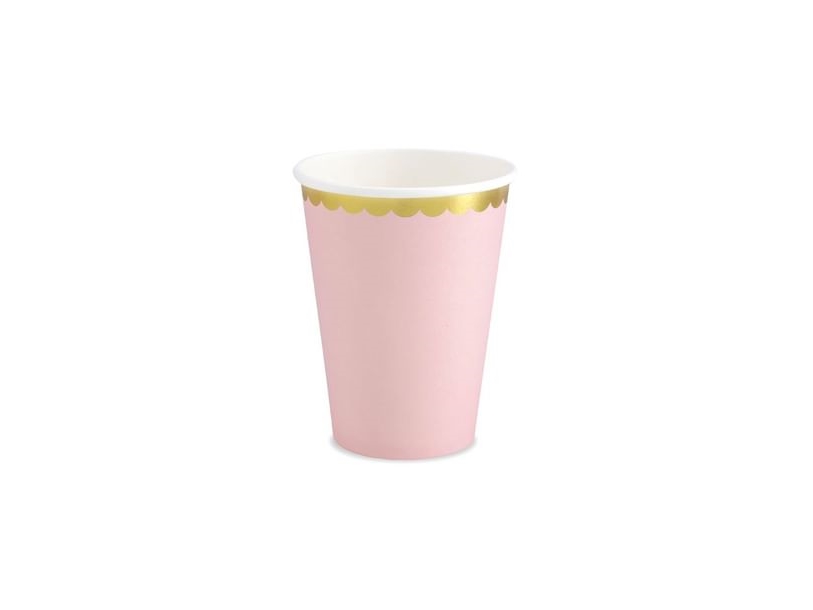 Rosa Pappbecher Mit Goldrand