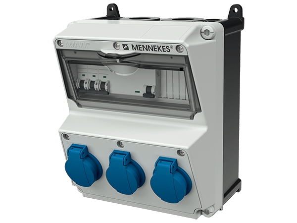 Mennekes 920003, 3 X Type F, Schrauben, Schwarz, Blau, Grau, Kunststoff, Ip44, 225 Mm
