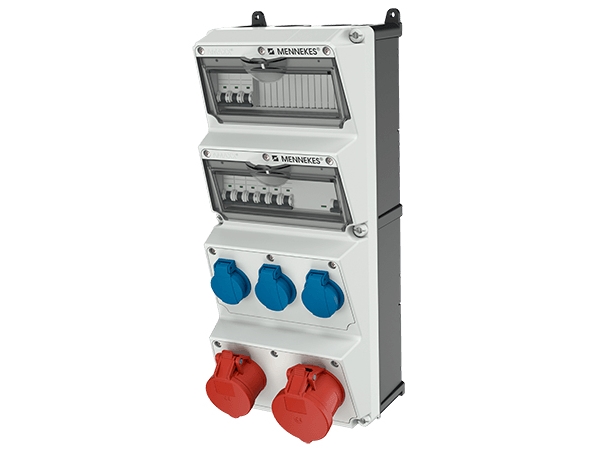 Mennekes 940006, Typ F, 5P, Schrauben, Blau, Grau, Rot, Weiß, Kunststoff, Ip44
