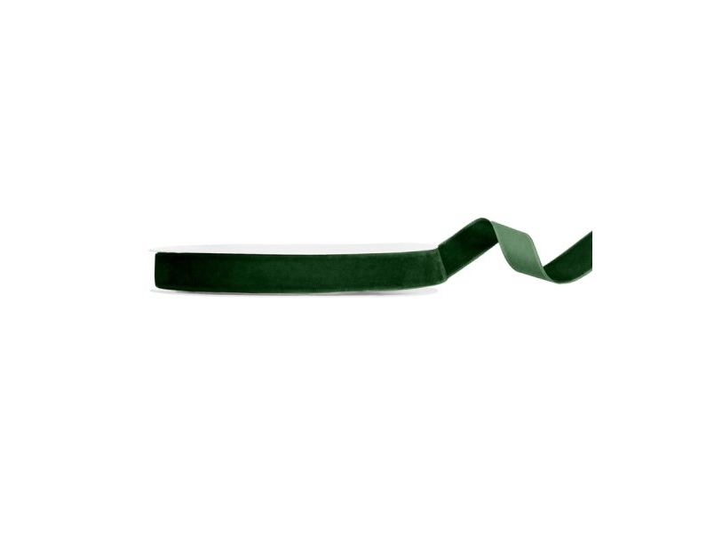 Flaschengrünes Veloursband, 15 Mm