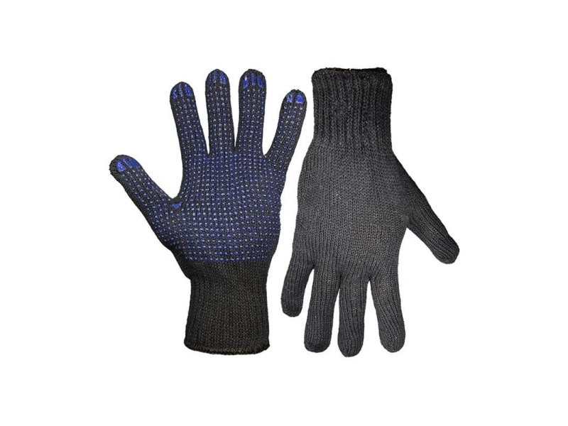 Okko One-Sided Black Knitted Dot Gloves Gb62