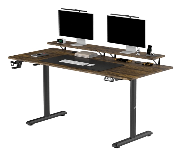 Ultradesk HIGHLANDER XXL, Lige, Rektangulær form, Spil, Mat, Sort, T-ben