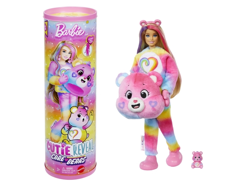 Barbie Cutie Reveal Care Bears Doll & Accessories, Series 2 Togetherness Bear with 10 Surprises, Fashion doll, Female, 3 yr(s), Girl, 303 mm, 280 g