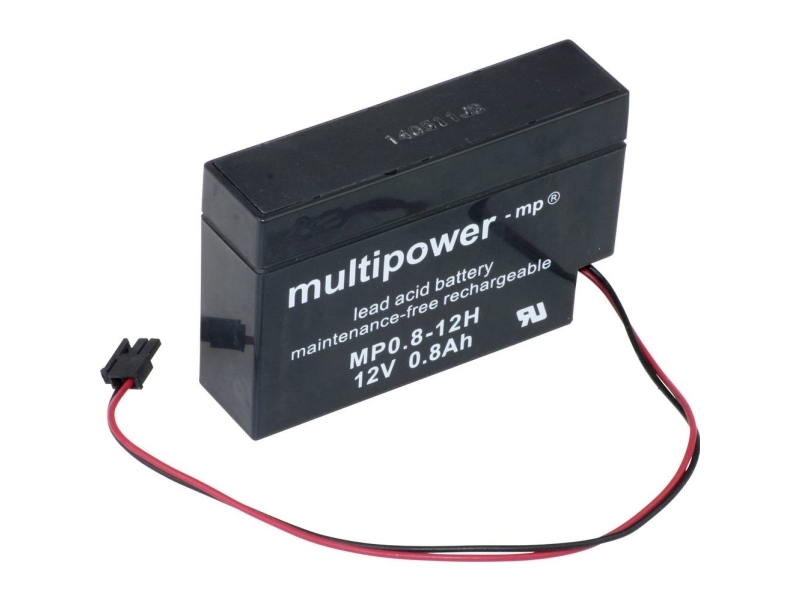 Multipower Mp0,8-12H Blybatteri 12 V 0.8 Ah Blyfleece (B X H X T) 96 X 62 X 25 Mm Molex-Stik Vedligeholdelsesfri, Lav Selvafladning