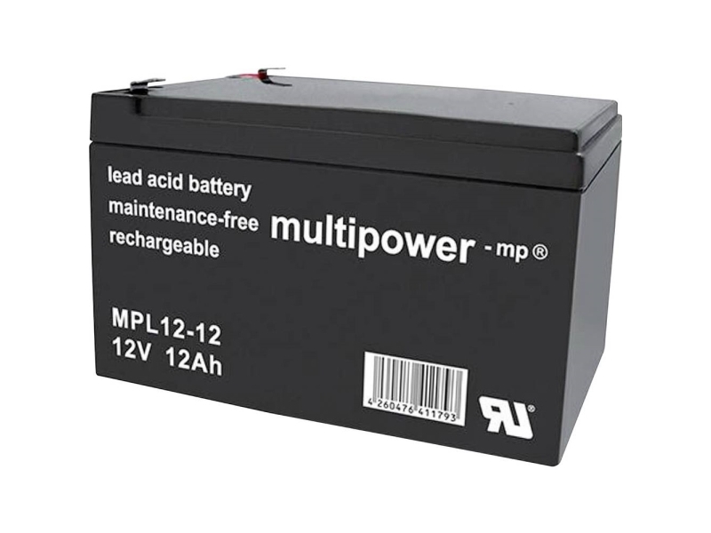 multipower MPL12-12 Blybatteri 12 V 12 Ah Blyfleece (B x H x D) 98 x 98 x 151 mm Platt kontakt 6,35 mm Underhållsfri, låg självurladdning | EL Artiklar - Batteri - Övriga batterier | GameStuff