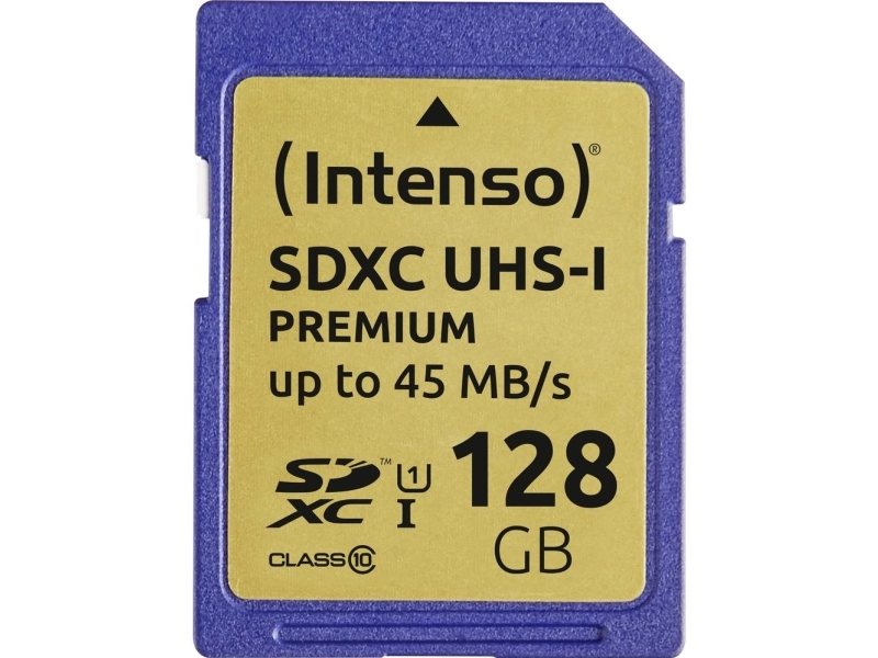 Intenso Sdxc 128Gb, 128 Gb, Sdxc, Klasse 10, Uhs-I, 90 Mb/S, Klasse 1 (U1)
