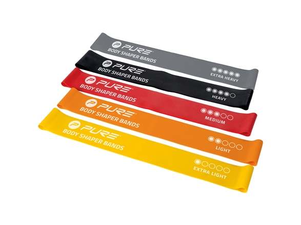 Pure2Improve Mini Band, olika motståndsnivåer, flerfärgat 5 st | Papper & Emballage - Förpackning - Garn & Resårer | GameStuff