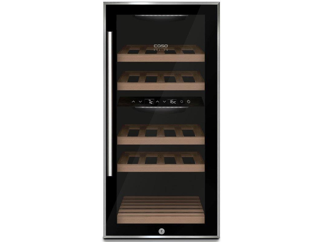 Caso WineComfort 24, Vin køleboks, Fritstående, 24 flaske(r), 60 W, G, Sort