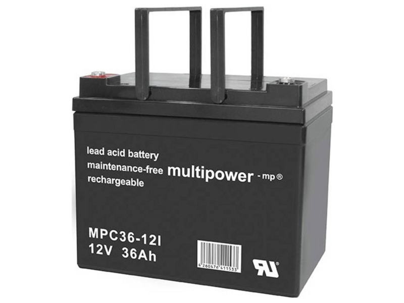 multipower MPC36-12I Blybatteri 12 V 36 Ah Blyfleece (B x H x T) 197 x 168 x 131 mm M6 skruetilslutning Cyklusstabilt, Vedligeholdelsesfri, Lav selva