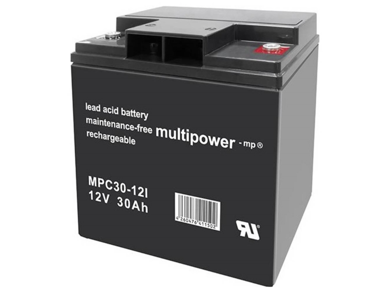 multipower MPC30-12I Blybatteri 12 V 30 Ah Blyfleece (B x H x D) 166 x 176 x 125 mm M6 skruvanslutning Cykelstabilt, underhållsfritt, låg självurladdning | Batterier - Bly-syra-batterier | GameStuff