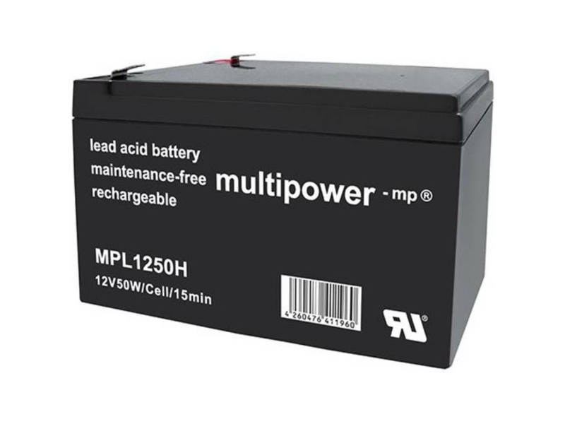 Multipower Mpl1250h Blei-Akku 12 V 14 Ah Blei-Vlies (B X H X T) 98 X 100 X 151 Mm Flachstecker 6,35 Mm Wartungsfrei Geringe Selbstentladung