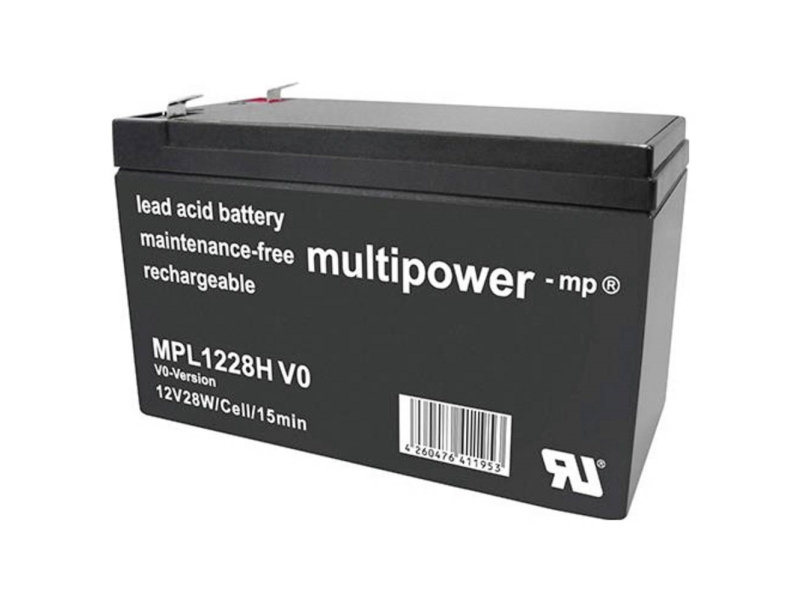 Multipower Mpl1228h-V0 Blei-Säure-Akku 12 V 7,2 Ah Bleivlies (B X H X T) 65 X 102 X 151 Mm Flachstecker 6,35 Mm Wartungsfrei, Geringe Selbstentladung