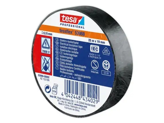 Tesa Professional, 1 Stück(E), Schwarz, Pvc, 7000 V, 25 M, 19 Mm