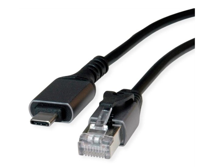 Value 12.99.1166-10, Rj-45, Usb Type C, 1,5 M, Sort