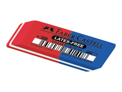 Faber-Castell 187040, blå, röd, 50 mm, 18 mm, 8 mm, 1 st | Skrivredskap - Korrigeringsprodukter - Suddgummi | GameStuff