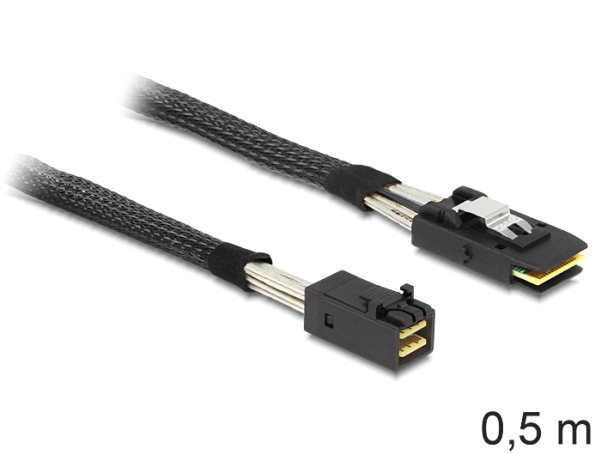 Delock - Sas Internt Kabel - Sas 6Gbit/S - 4 X Mini Sas Hd (Sff-8643) Til 36 Pin 4I Mini Multilane - 50 Cm - Haspet
