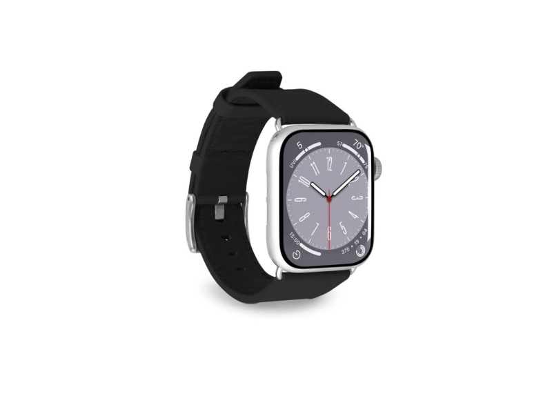 PURO PUAW40ECLASSICBLK, Klockarmband, Apple, Apple Watch, Läder, Metall, Silver | Sport & Träning - Tillbehör - Smartklockor | GameStuff