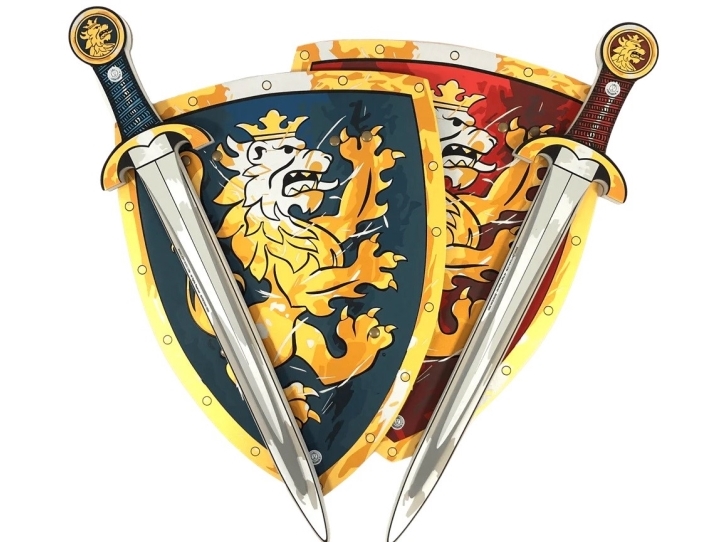 Liontouch Noble Knight Gavesæt For 2 Med Sværd og Skjold i Rød og Blå