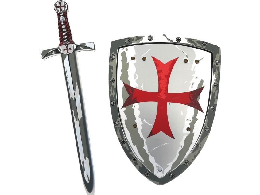 Maltan ritarin setti, jossa on vaahtomuovinen miekka + kilpi
