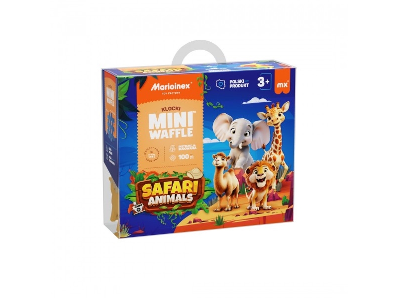 Marioinex Klocki wafle mini Animals Safari 100 el (07108) | Andra leksaksmärken - Geomag | GameStuff