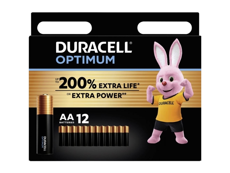Duracell Optimum AA-batteri Alkali-mangan 1.5 V 12 stk | EL Artiklar - Batteri - AA-batterier | GameStuff