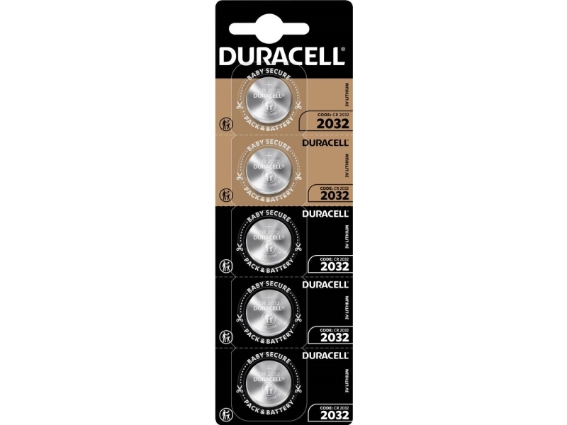 Duracell Knapcellebatteri Cr 2032 3 V 5 Stk 220 Mah Lithium Elektro 2032